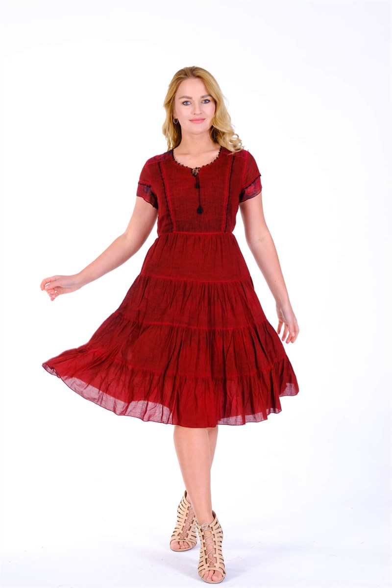 Erc Collection Etnik Otantik Pamuklu Yazlık Elbise 4511B