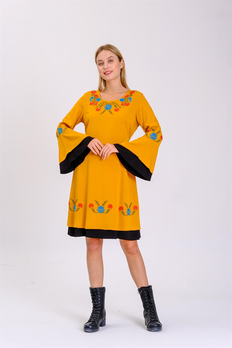 Otantik Elbise 8115 Hardal