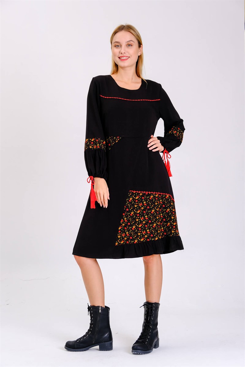 Otantik Elbise 9019 Siyah