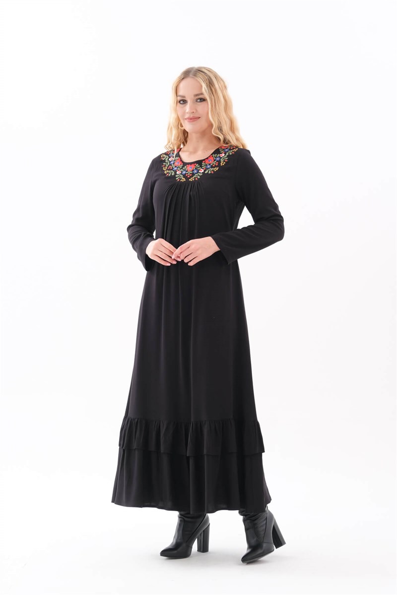 Otantik Elbise 9035-Siyah-