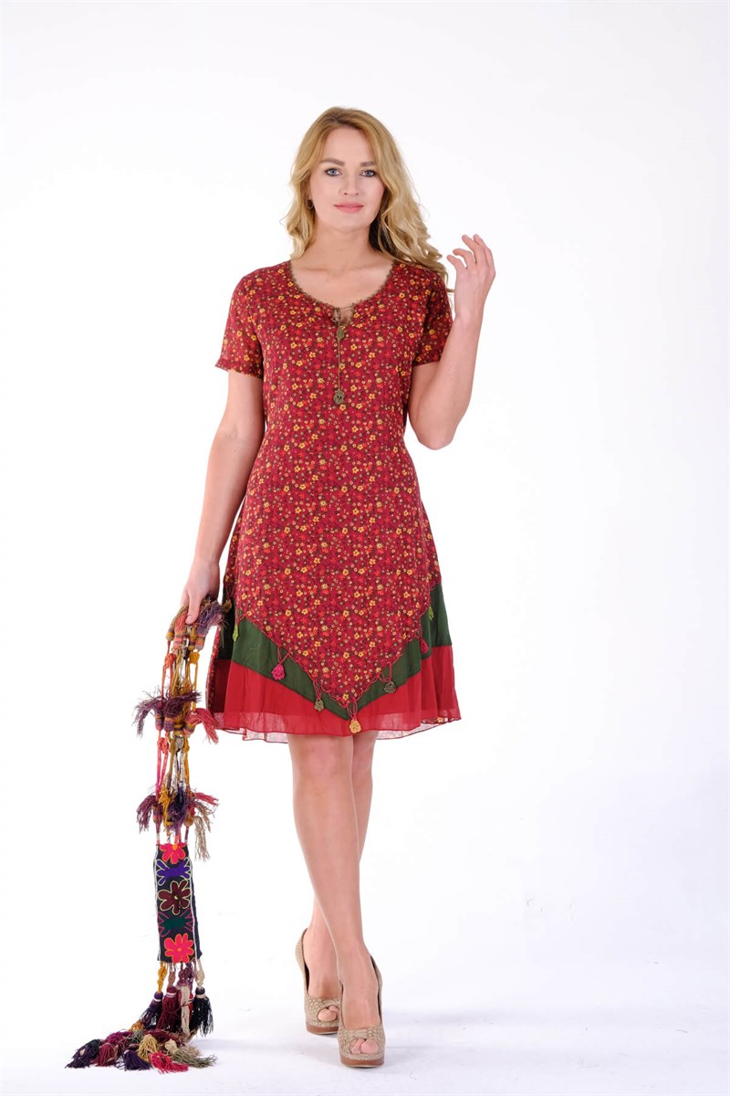 OTANTİK ETNİK GİYİM  YAZLIK ELBİSE ERC COLLECTİON 3705-B