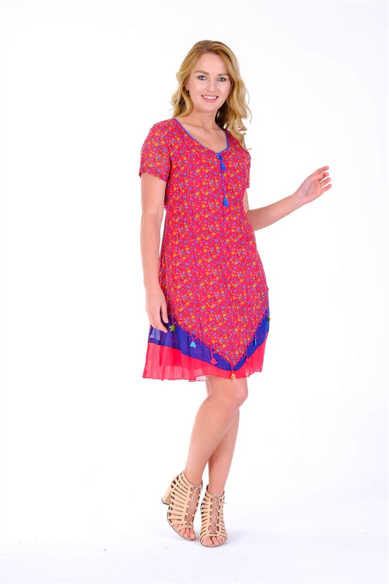 OTANTİK ETNİK GİYİM  YAZLIK ELBİSE ERC COLLECTİON 3705-F