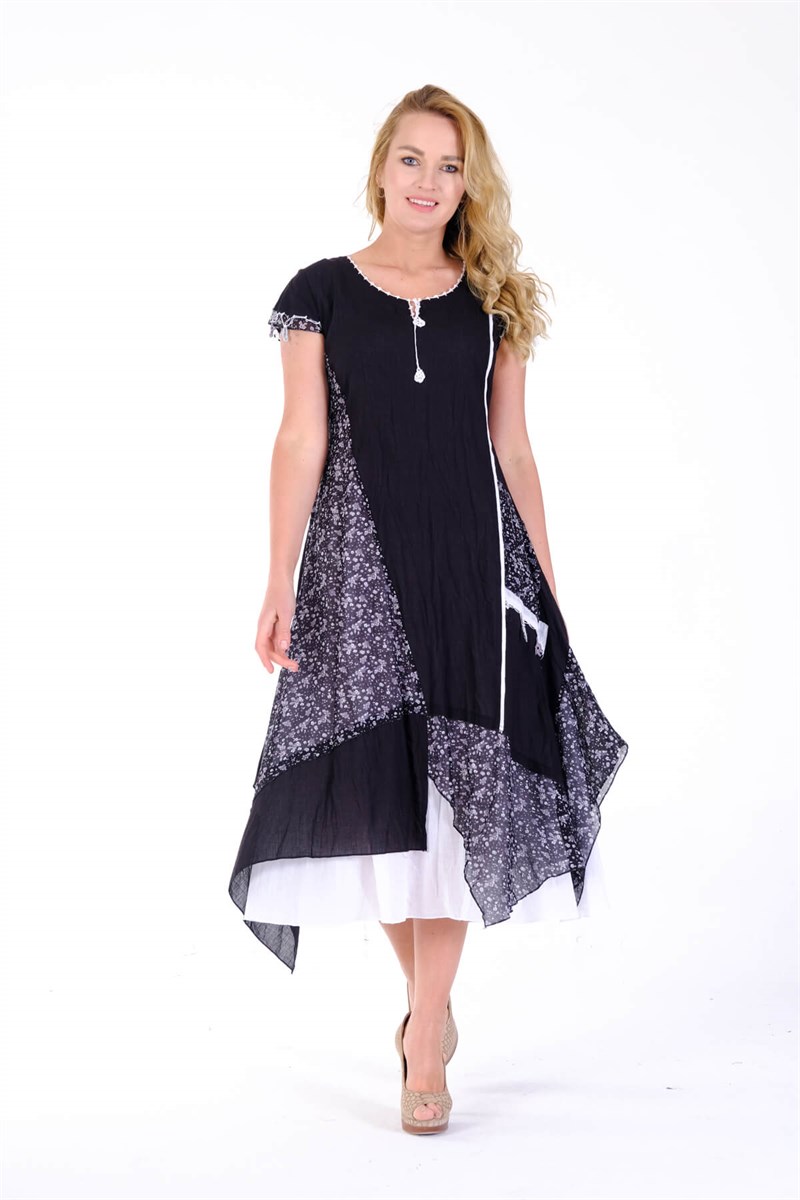 OTANTİK ETNİK GİYİM  YAZLIK ELBİSE ERC COLLECTİON 3839 S-B