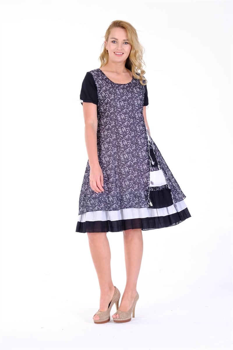OTANTİK ETNİK GİYİM  YAZLIK ELBİSE ERC COLLECTİON 4515 S-B