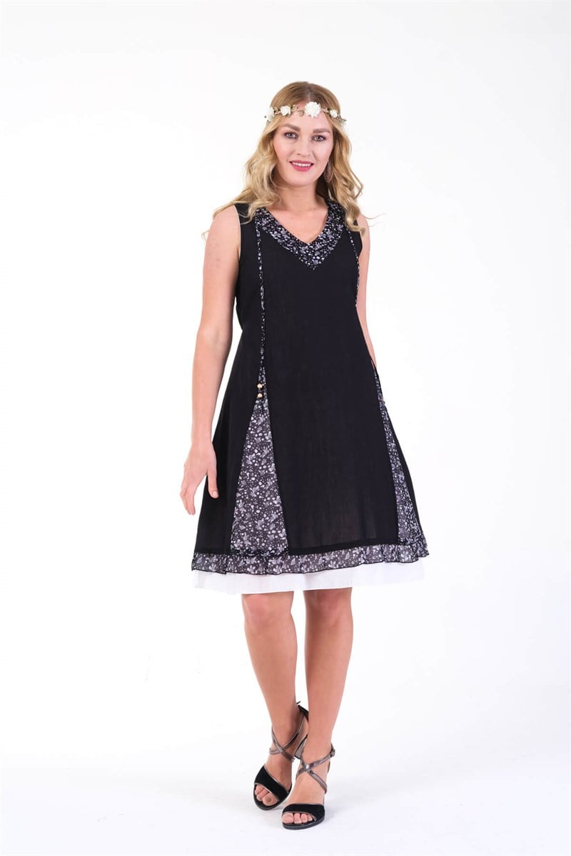 OTANTİK ETNİK GİYİM  YAZLIK ELBİSE ERC COLLECTİON 4544 S-B
