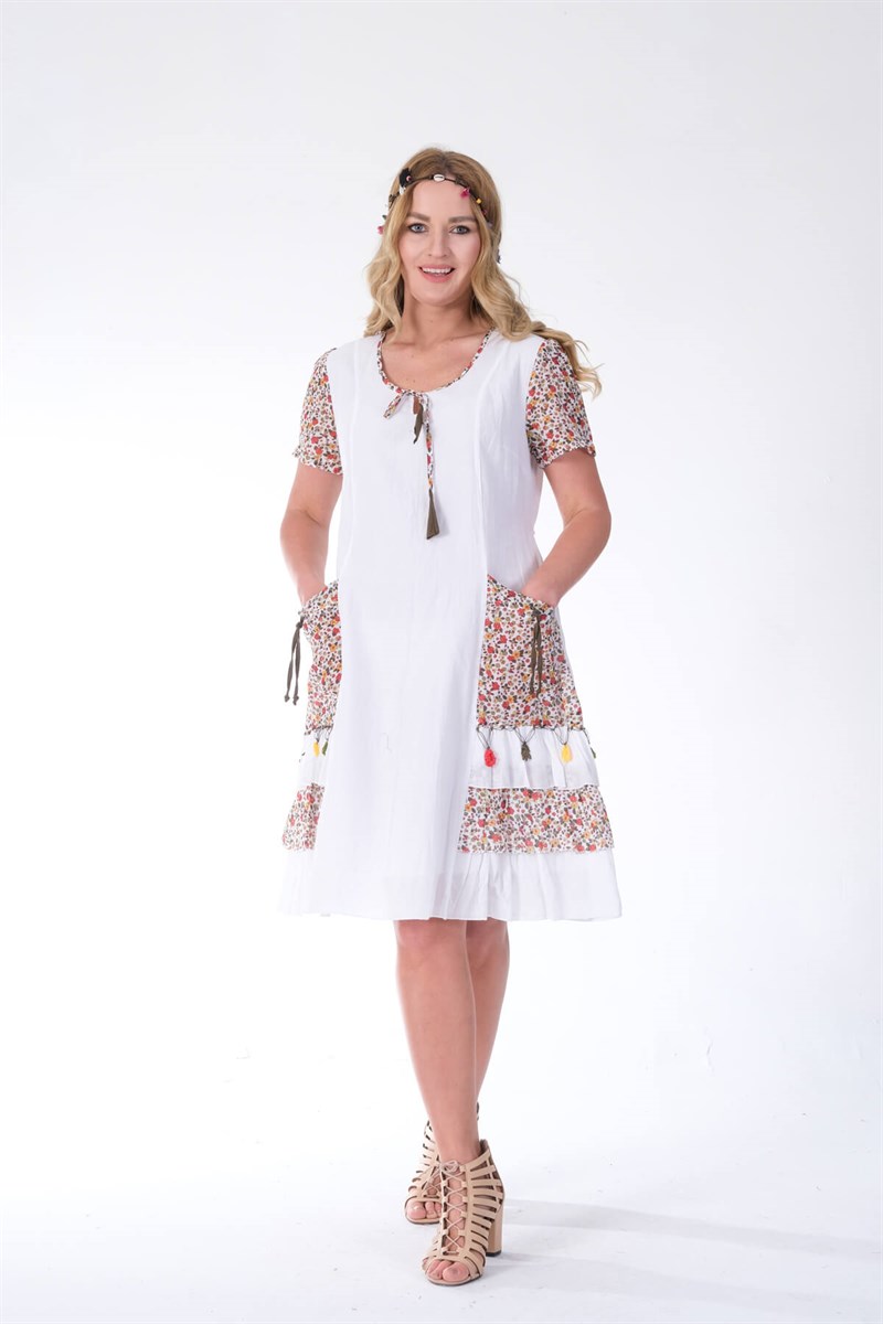 OTANTİK ETNİK GİYİM  YAZLIK ELBİSE ERC COLLECTİON 4538 BE