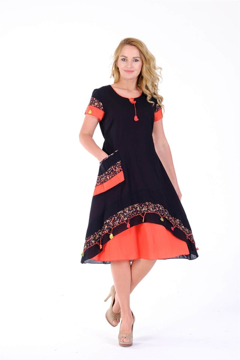 OTANTİK ETNİK GİYİM  YAZLIK ELBİSE ERC COLLECTİON 4571 Sİ
