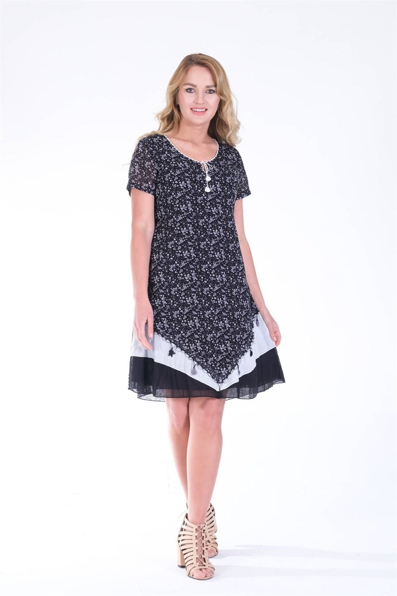 OTANTİK ETNİK GİYİM  YAZLIK ELBİSE ERC COLLECTİON 3705 S-B