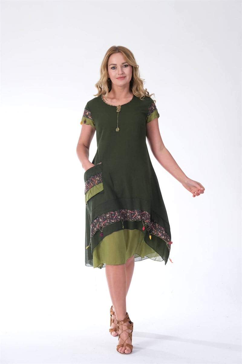 OTANTİK ETNİK GİYİM  YAZLIK ELBİSE ERC COLLECTİON 4571 KY