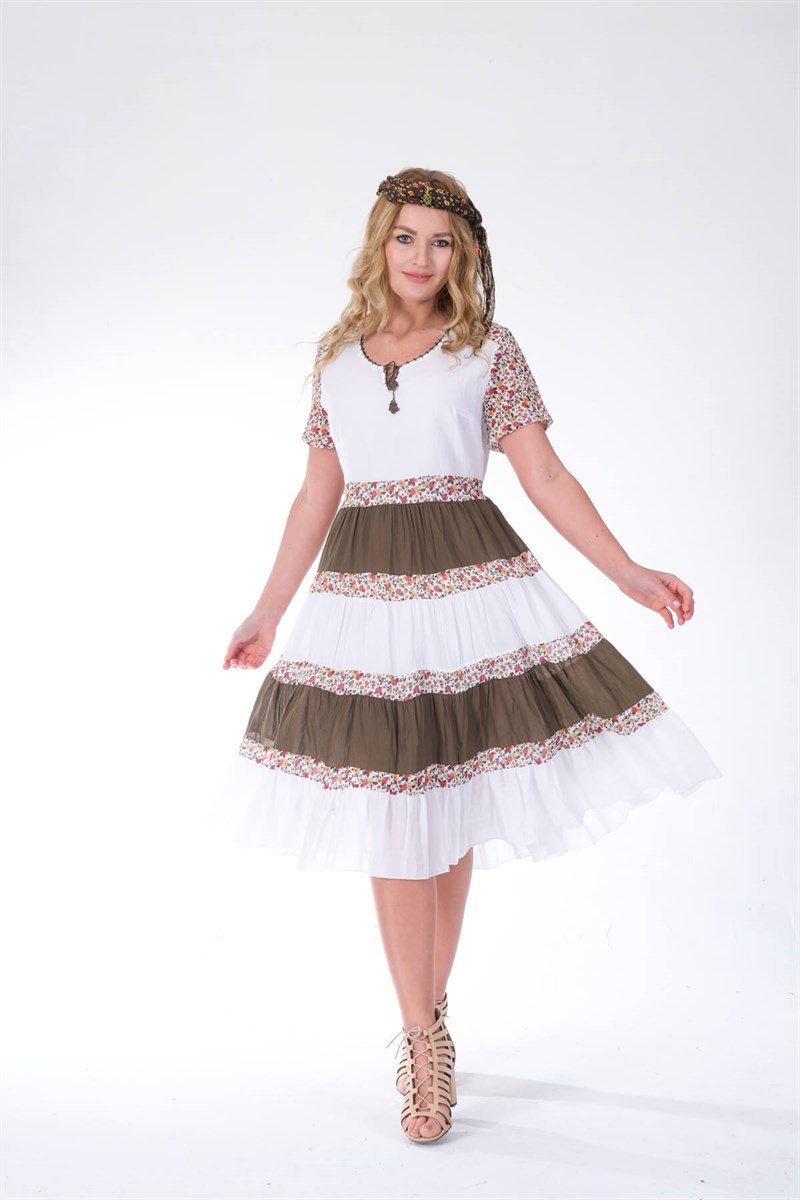 OTANTİK ETNİK GİYİM  YAZLIK ELBİSE ERC COLLECTİON 4517 BE