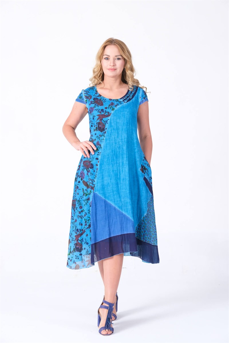 OTANTİK ETNİK GİYİM  YAZLIK PAMUKLU ELBİSE ERC COLLECTİON 4556-T