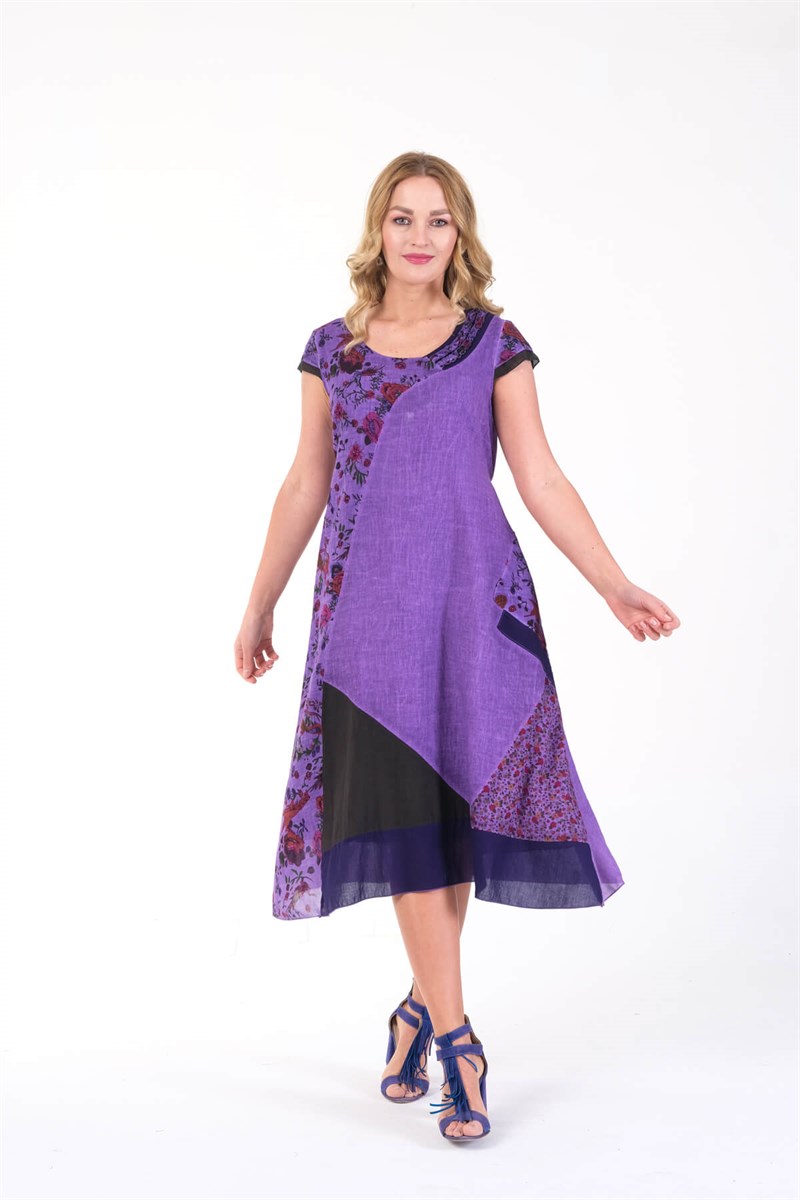 OTANTİK ETNİK GİYİM  YAZLIK PAMUKLU ELBİSE ERC COLLECTİON 4556-M