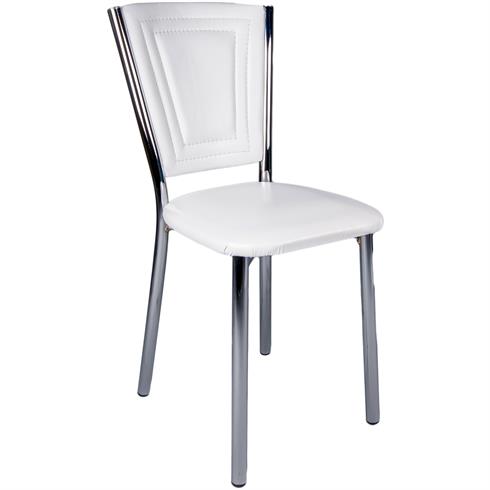 Artemis Beyaz Masa ve 6 Adet Efes Dikişli Sandalye Takımı 