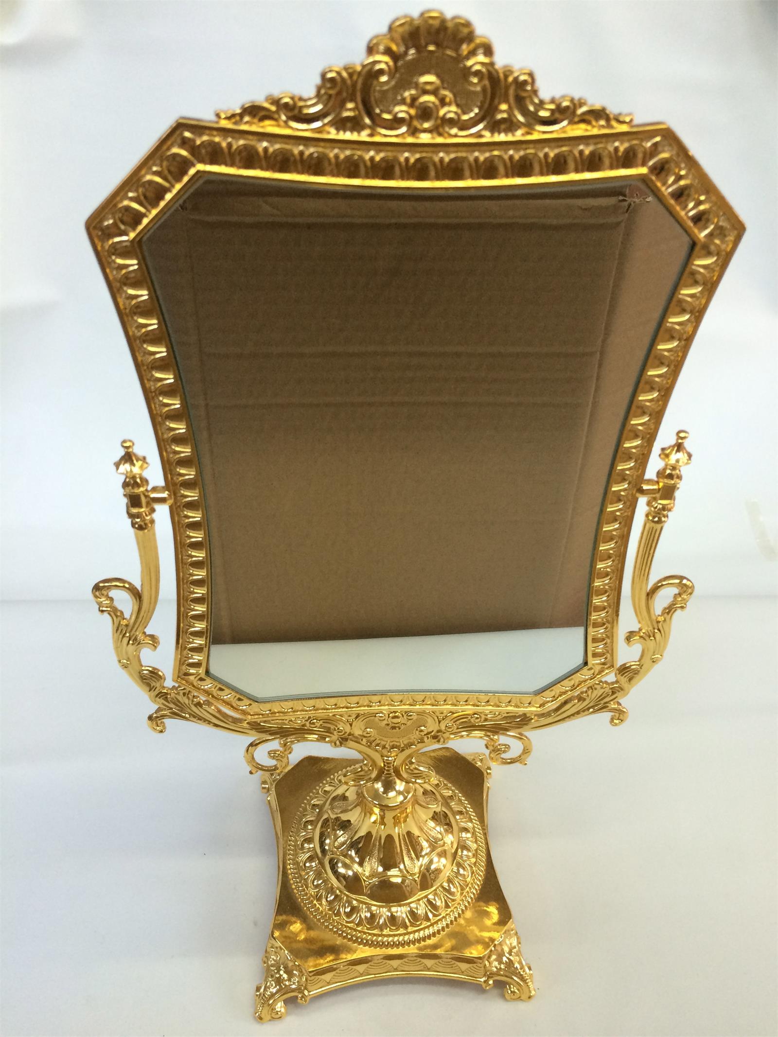 MÜCEVHER MAĞAZALARI İÇİN METAL ALTIN KAPLAMA MASAÜSTÜ AYNA , METAL GOLD PLATED DESKTOP MIRROR FOR JEWELRY SHOPS