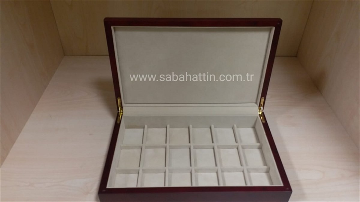 AHŞAP KOLEKSİYON BÖLMELİ  KUTU, WOODEN COLLECTION COMPARTMENT BOX