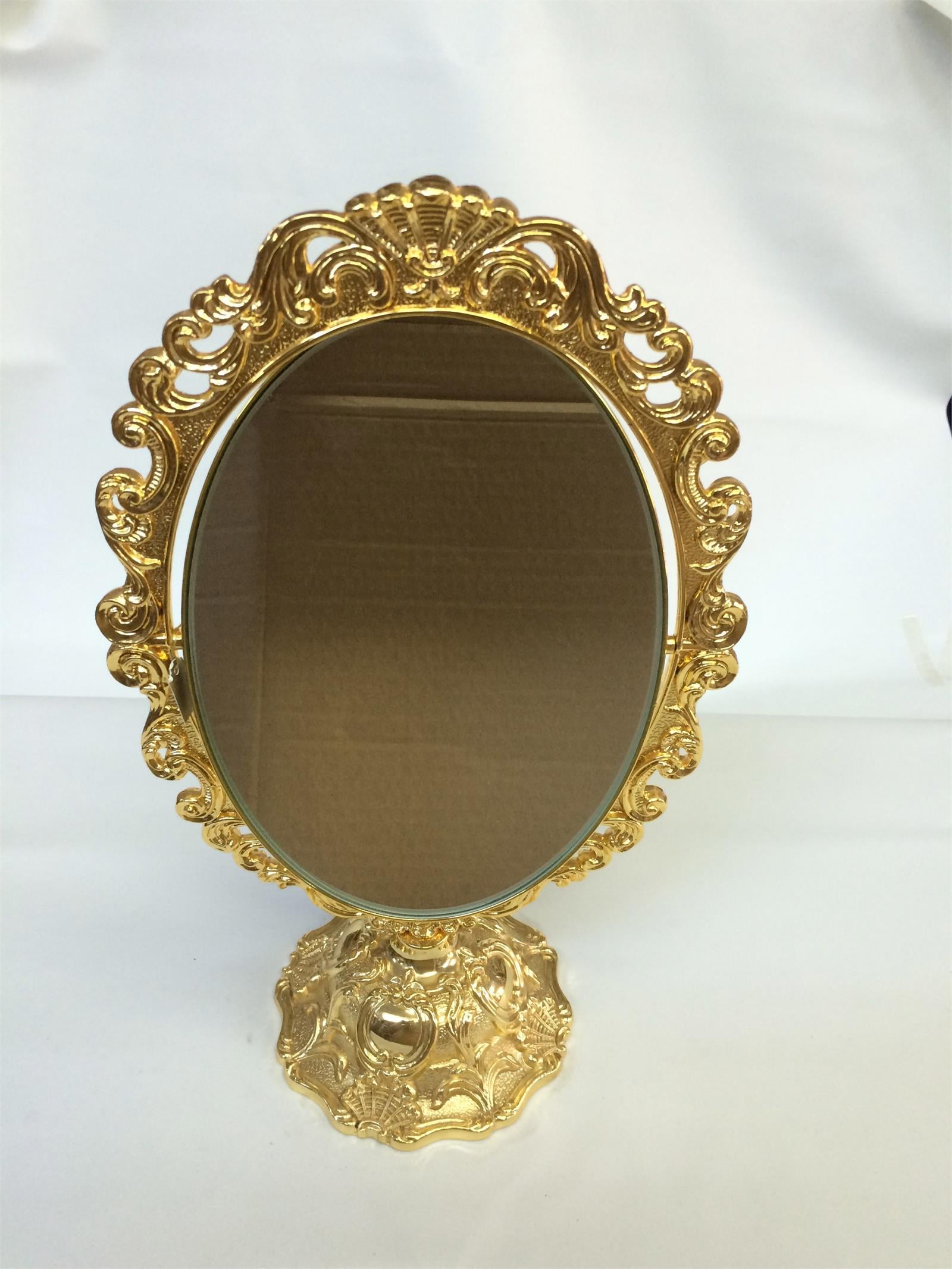 MÜCEVHER MAĞAZALARI İÇİN METAL ALTIN KAPLAMA MASAÜSTÜ AYNA , METAL GOLD PLATED DESKTOP MIRROR FOR JEWELRY SHOPS