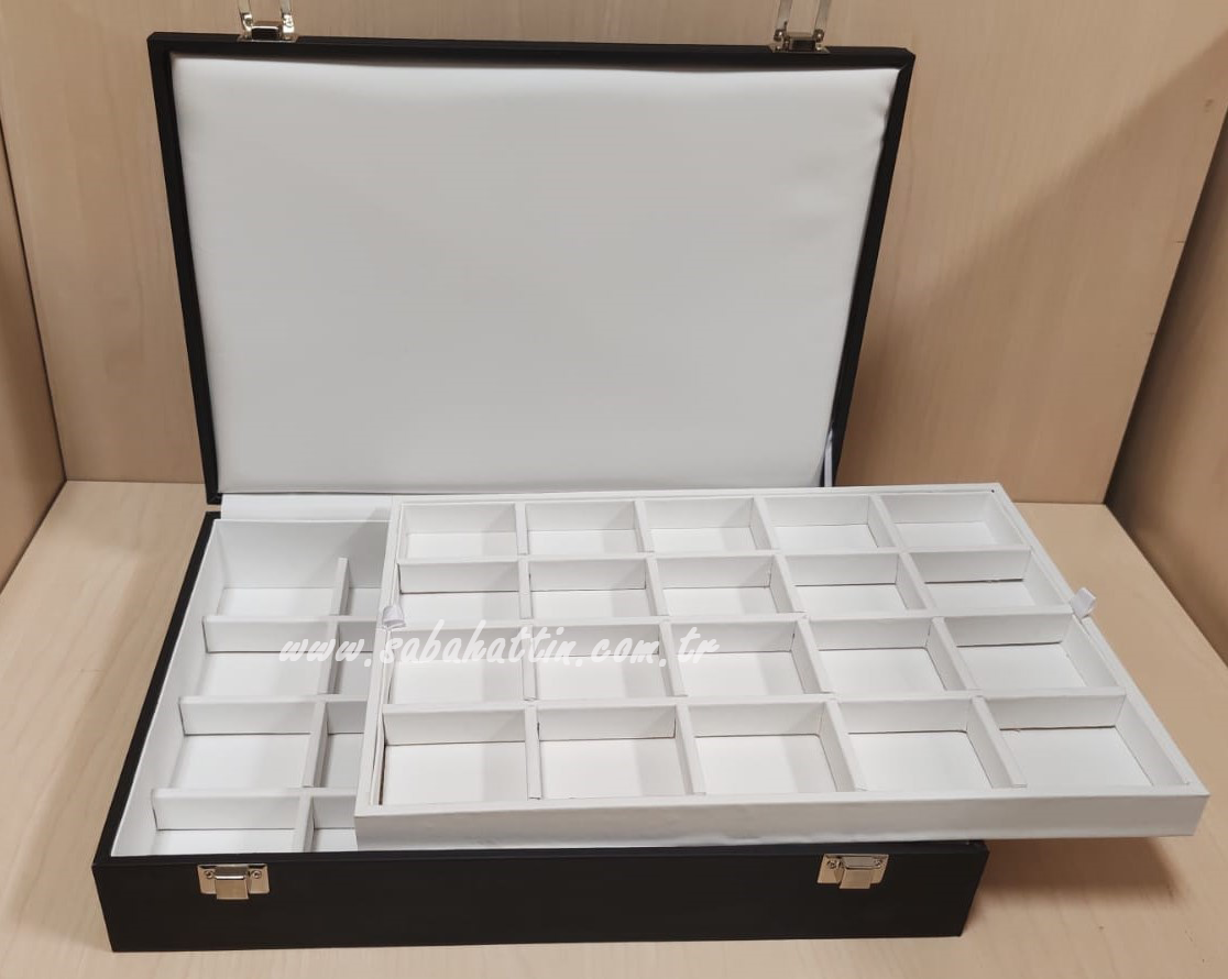 ÇİFT KATLI BÖLMELİ MÜCEVHER KUTUSU, COMPARTMENTS BOX FOR JEWELRY  DOUBLE FLOOR