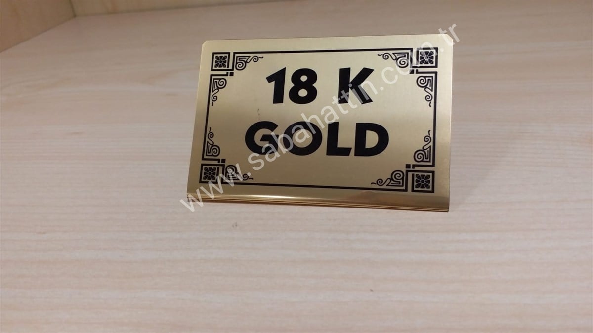 METAL VİTRİN LEVHASI 18K , METAL WINDOW WRITING 18K