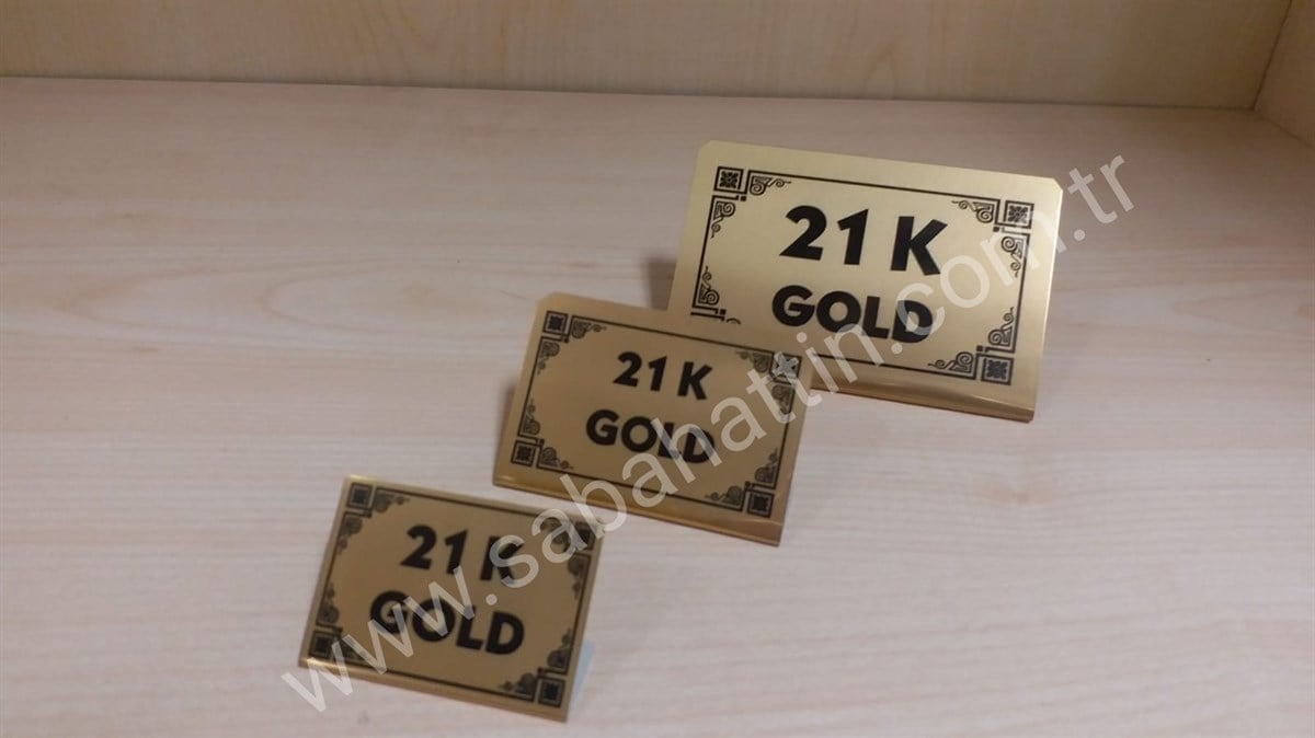METAL VİTRİN LEVHASI 21K , METAL WINDOW WRITING 21K 