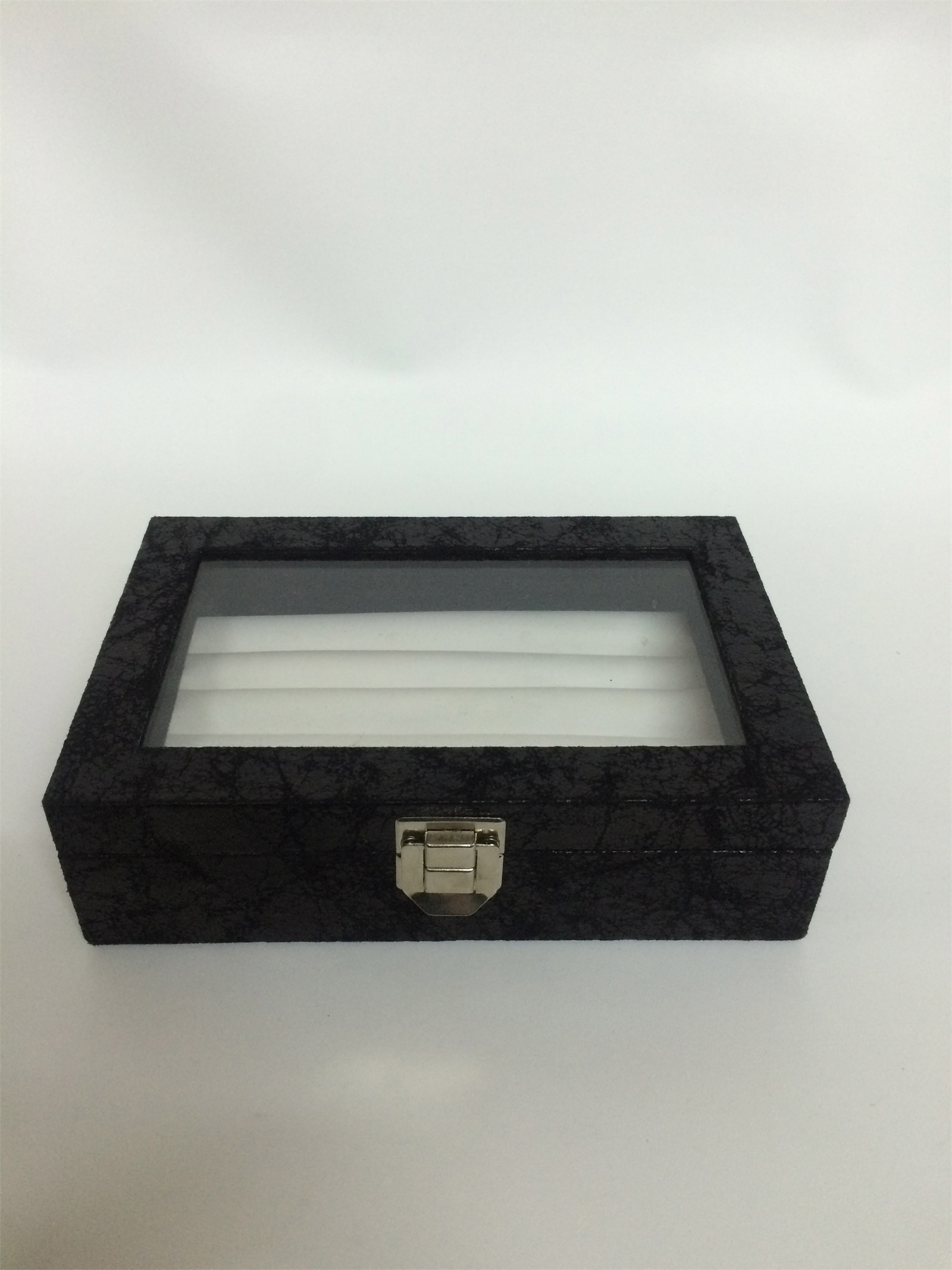 CAMLI YÜZÜK , KOL DÜĞMESİ KUTUSU, RING AND CUFFLINK JEWELRY ROLL BOX WITH WINDOW