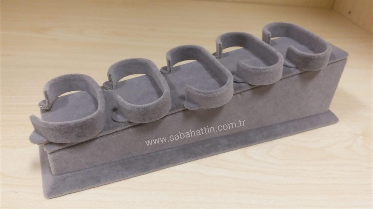 KADİFE & SÜET YERDE 5'Lİ KELEPÇELİK - VELVET & SUEDE JEWELRY BANGLE DISPLAY