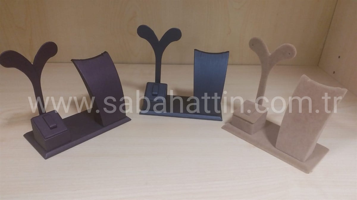 KADİFE ÜÇLÜ SET DEKORU, VELVET JEWELRY DISPLAY FOR SETS