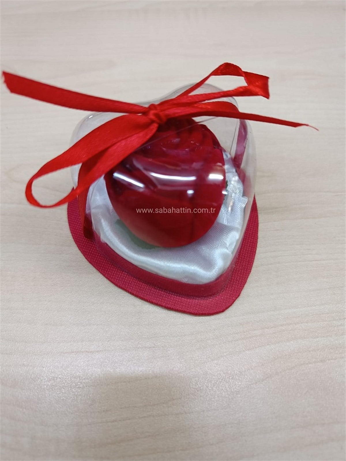 KALPLİ GÜL YÜZÜK KUTUSU , JEWELRY HEART ROSE RING BOX