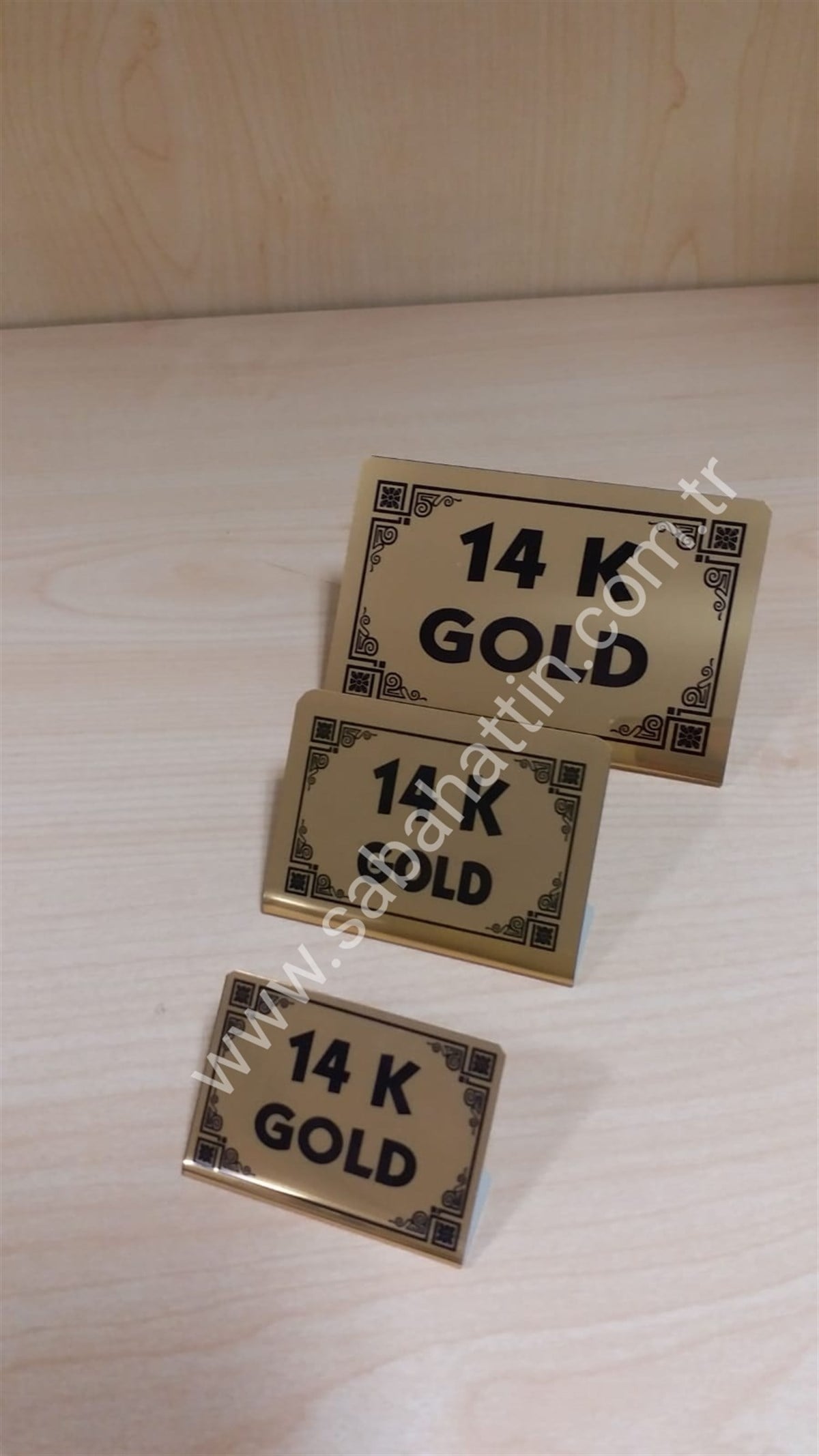 METAL VİTRİN LEVHASI 14K , METAL WINDOW WRITING 14K
