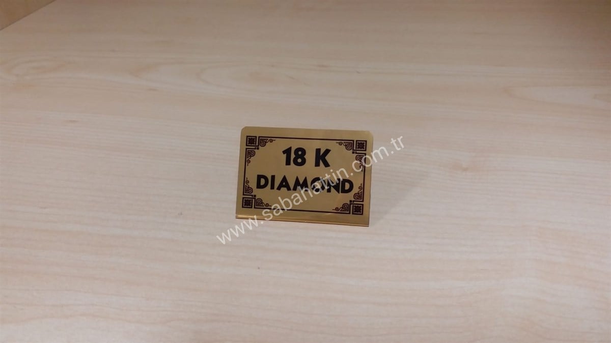 METAL VİTRİN LEVHASI 18K , METAL WINDOW WRITING 18K