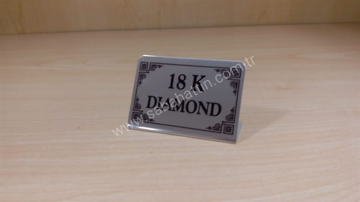 METAL VİTRİN LEVHASI 18K DIAMOND , METAL WINDOW WRITING 18K DIAMOND 