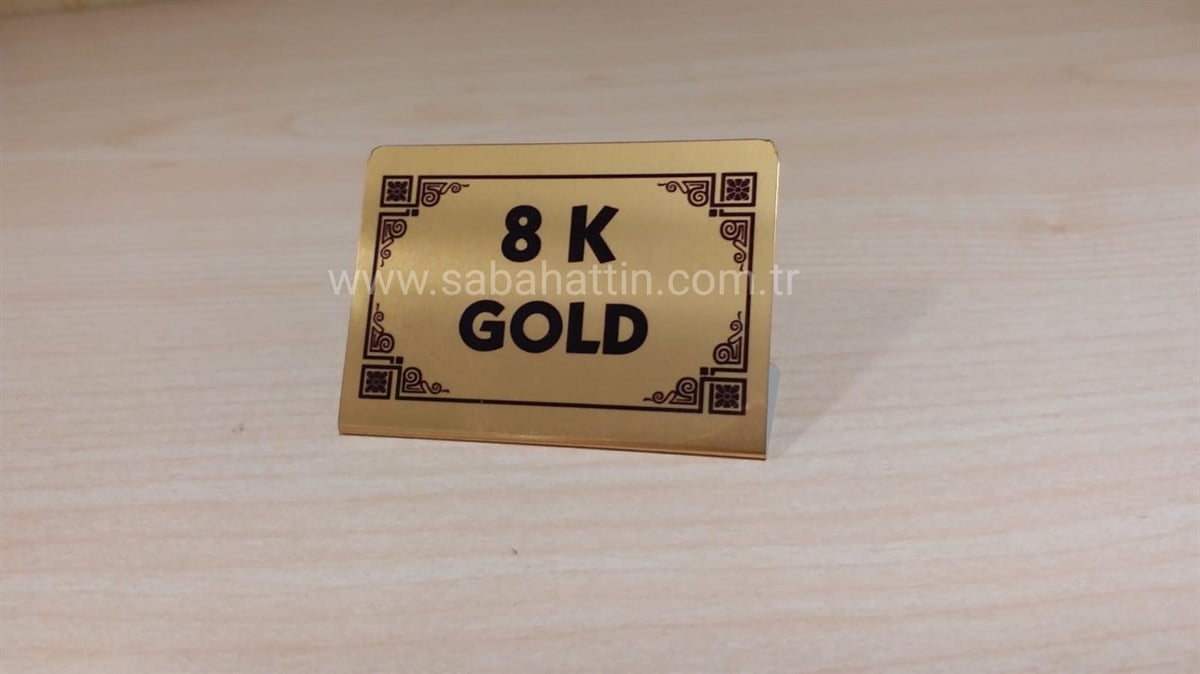 METAL VİTRİN LEVHASI 8K , METAL WINDOW WRITING 8K