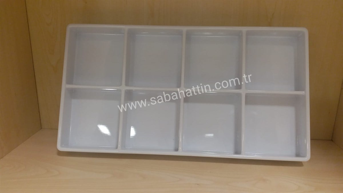 SEKİZ BÖLMELİ  PLASTİK TOPTANCI TABLASI, PLASTİK KUYUMCU TABLASI,  PLASTİK ORGANIZER, PLASTIC WHOLESALER TRAY, PLASTIC ORGANIZER