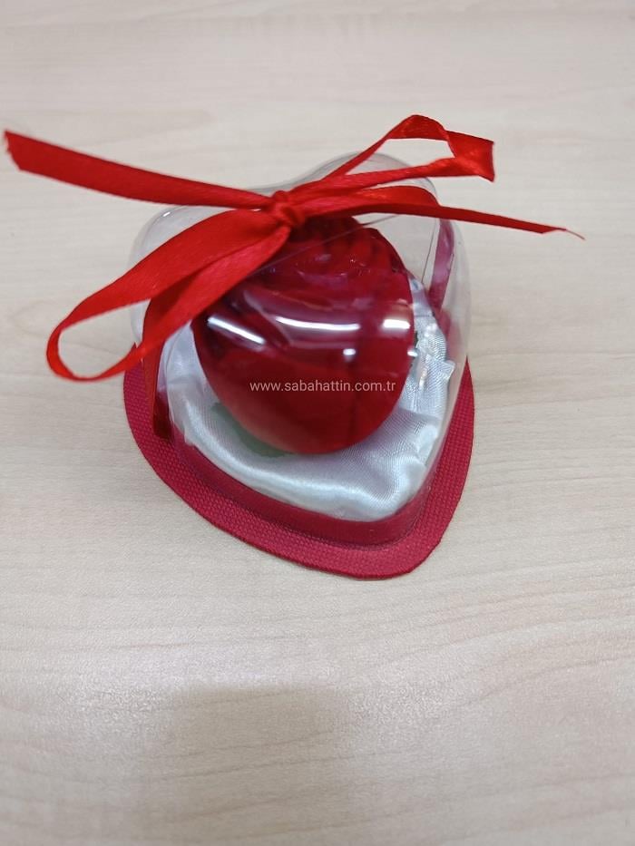 KALPLİ GÜL YÜZÜK KUTUSU , JEWELRY HEART ROSE RING BOX
