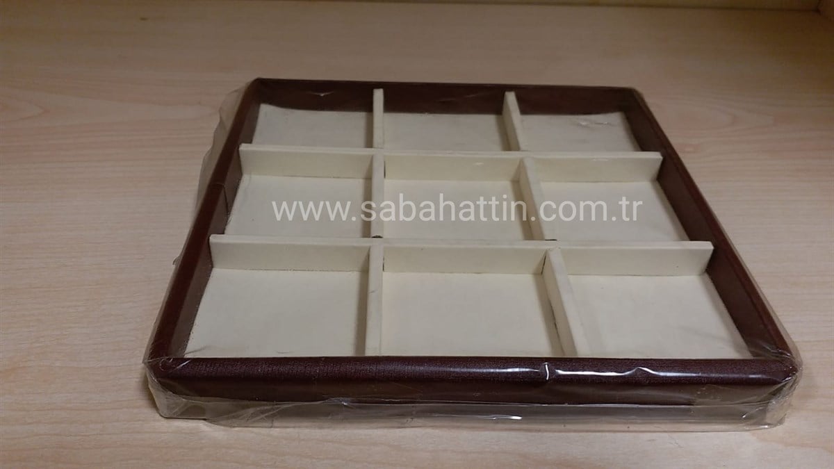 SUNİ DERİ BÖLMELİ TABLA,  IMITATION LEATHER JEWELRY COMPARTMENTS TRAY 