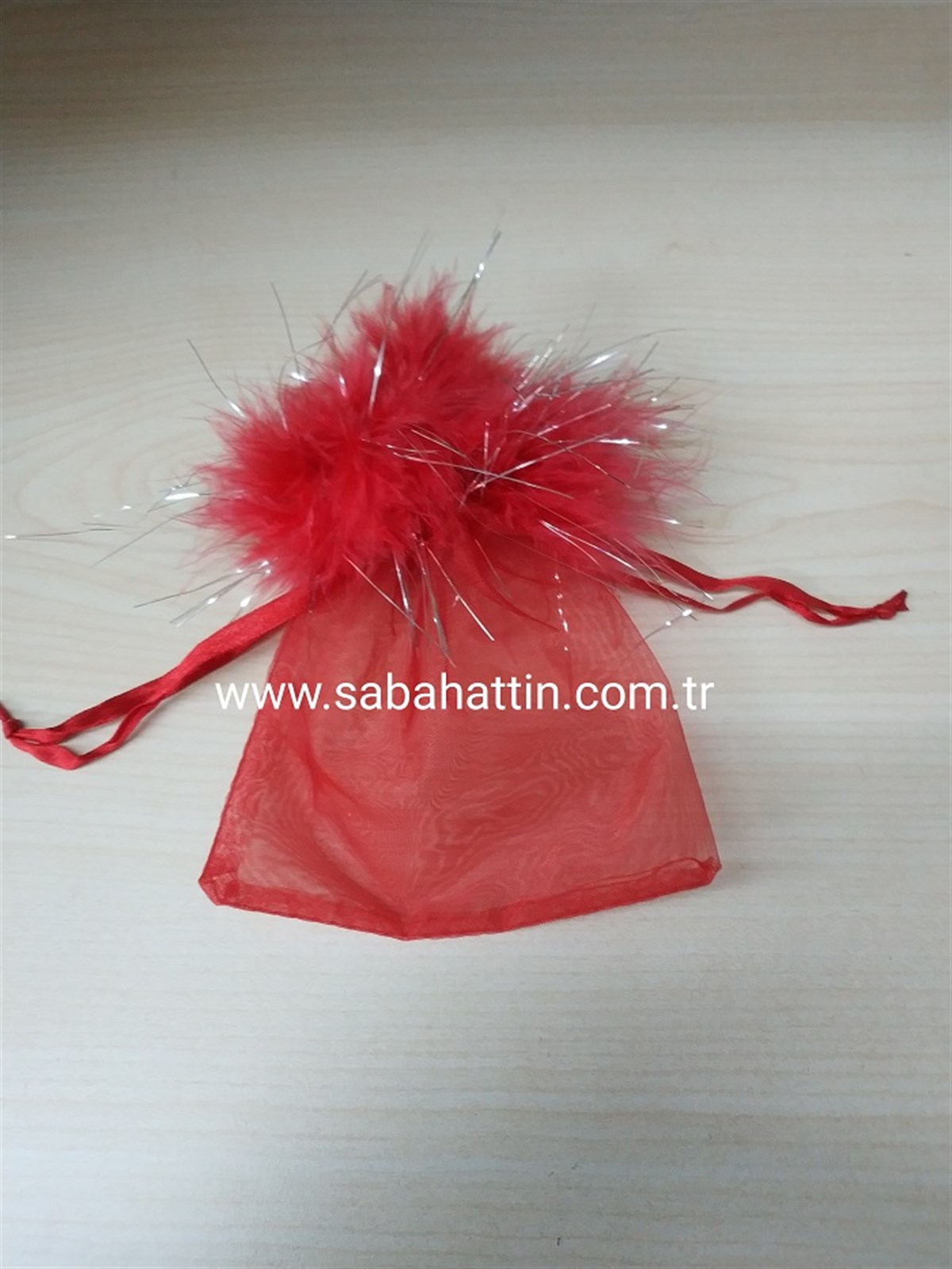 TÜL & ORGANZA TÜYLÜ KESE , ORGANZA JEWELRY BAGS WITH FEATHER  