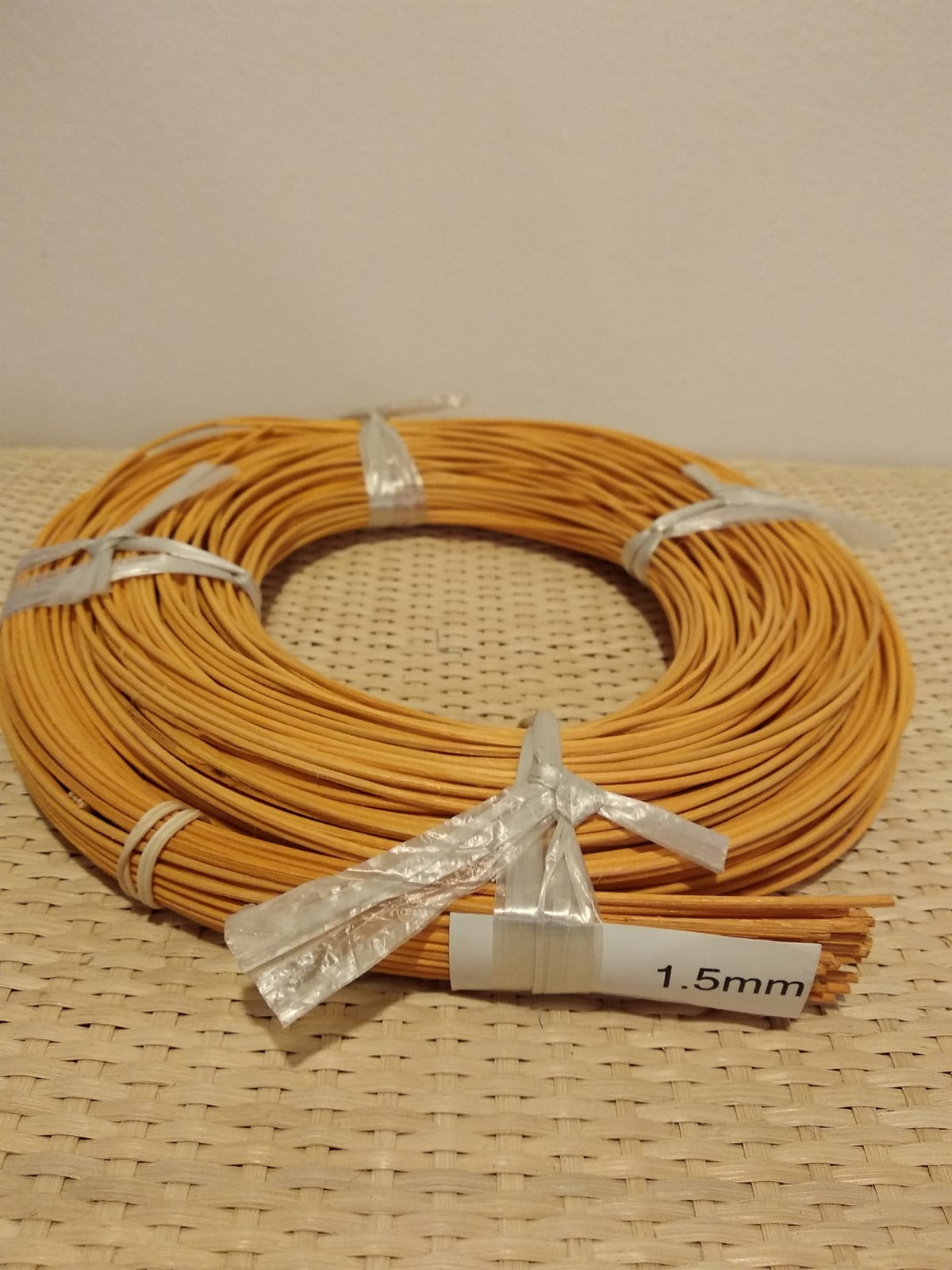 RENKLİ RATTAN ÖRGÜ KOR - SARI - 1,50 MM