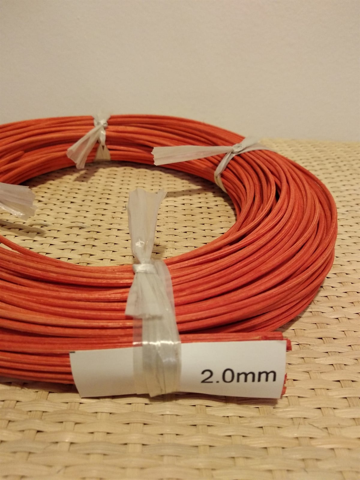 RENKLİ RATTAN ÖRGÜ KOR - KIRMIZI - 2,00 MM