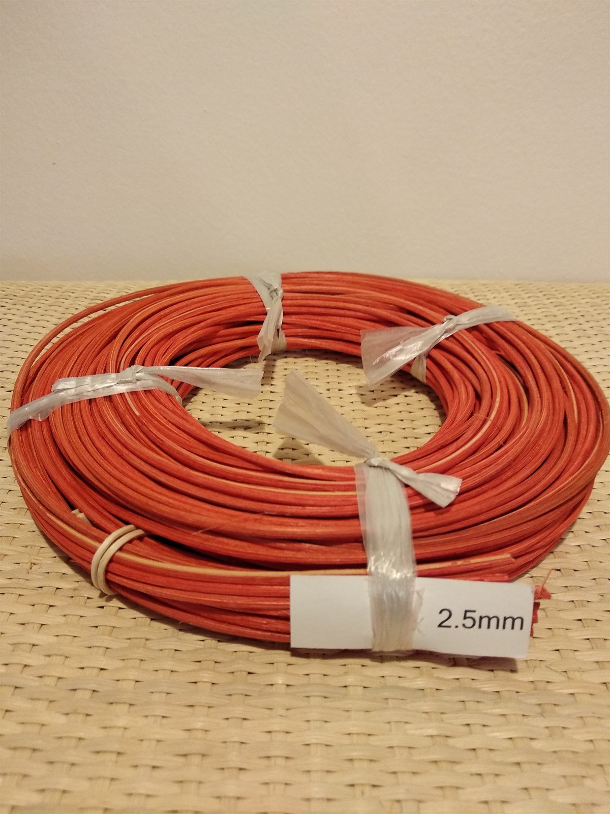 RENKLİ RATTAN ÖRGÜ KOR - KIRMIZI - 2,50 MM