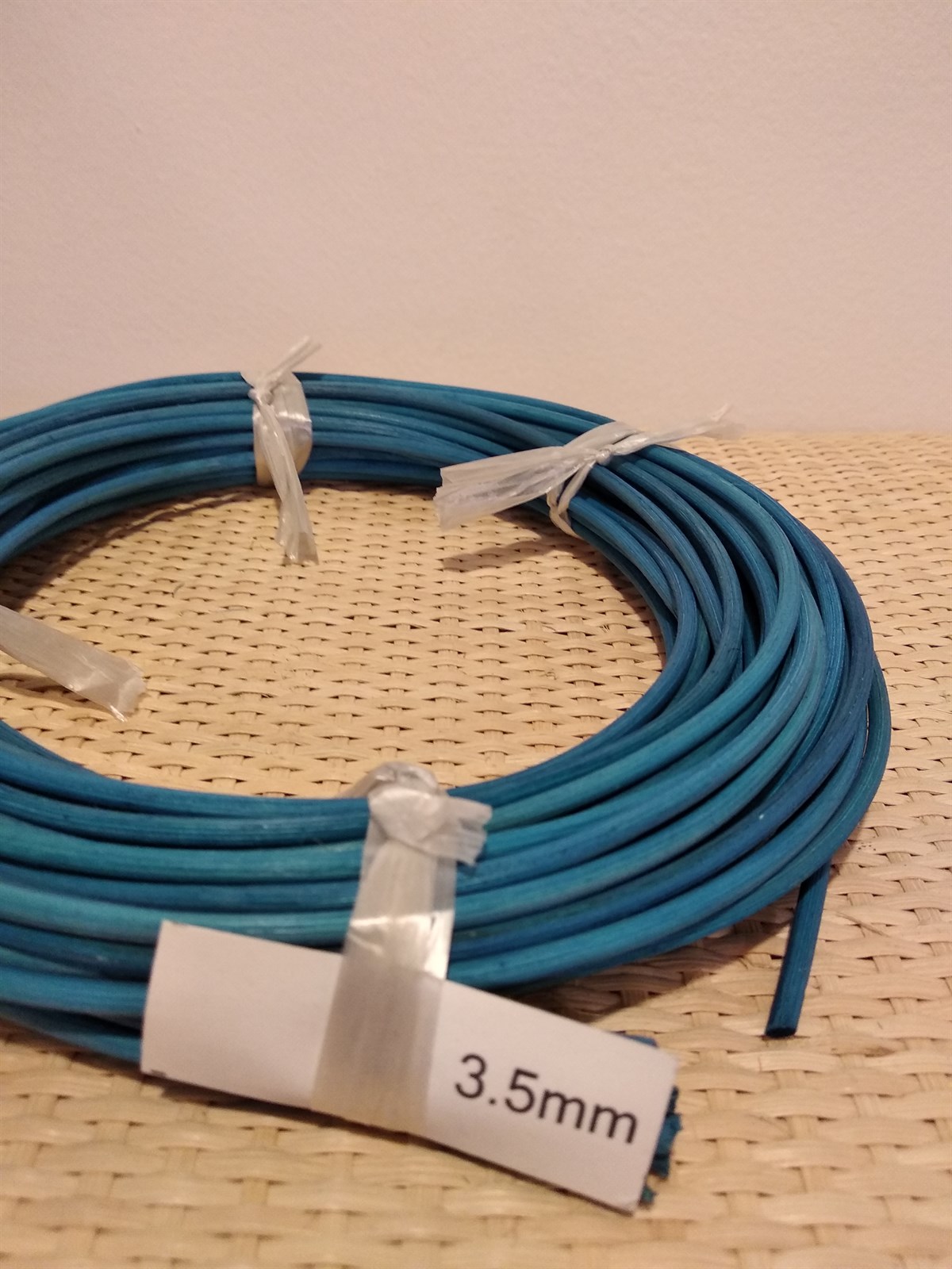RENKLİ RATTAN ÖRGÜ KOR - MAVİ - 3,50 MM