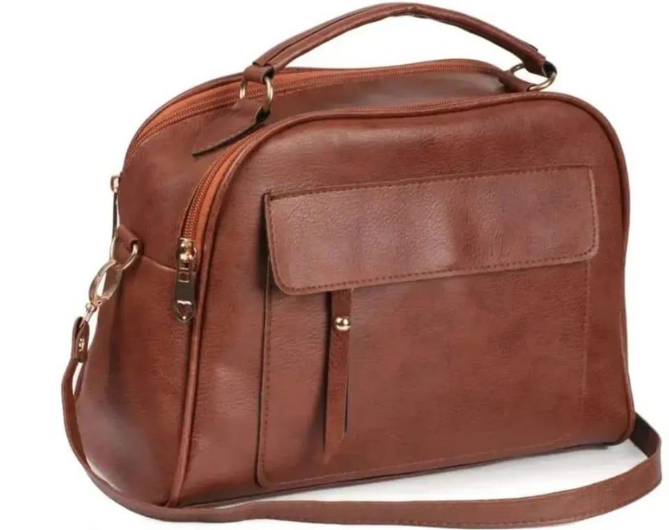 Çok Gözlü Yumuşak Derili Taba Çapraz Kadın Çanta