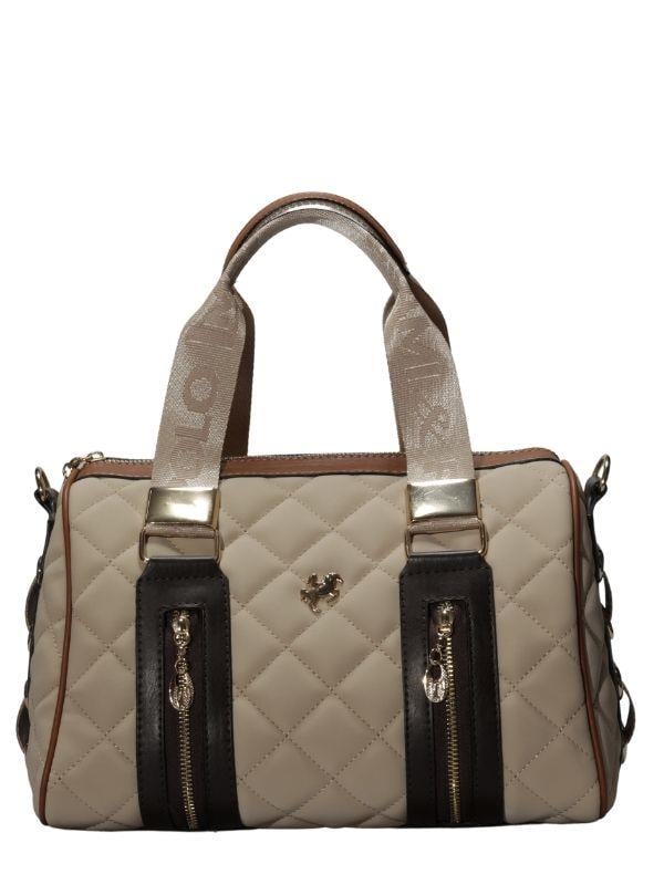 Kapitone Bej Kadın El ve Omuz Çantası