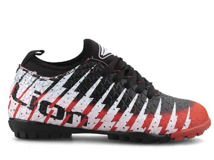 Siyah Kırmızı Çoraplı Çocuk Halısaha Spor Ayakkabı