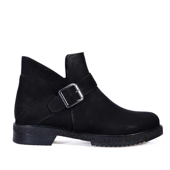 Siyah Kısa Topuk Kadın Bot