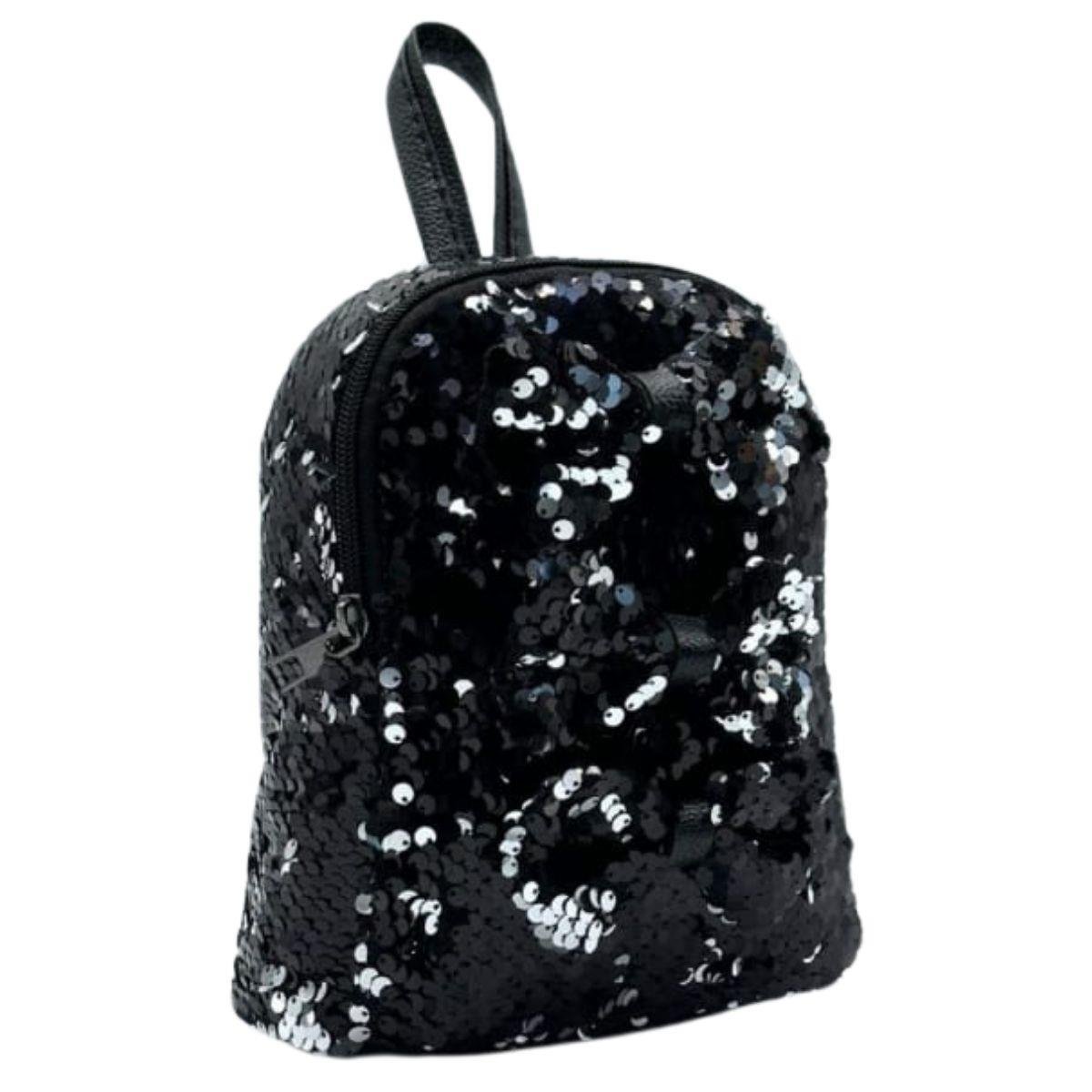 Siyah Pullu Kız Çocuk Sırt Çantası