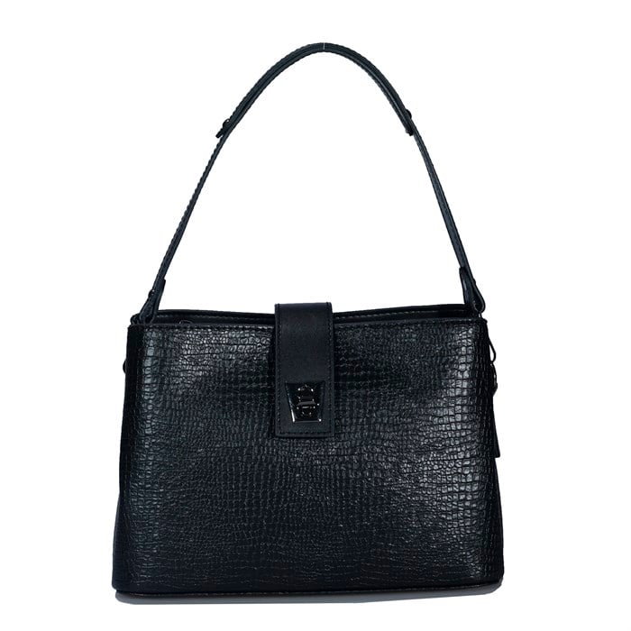 Üç Gözlü Siyah Kadın El &Omuz Çanta