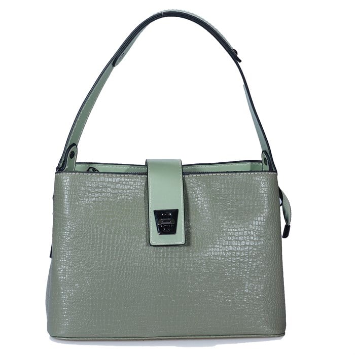 Üç Gözlü Yeşil Kadın El &Omuz Çanta