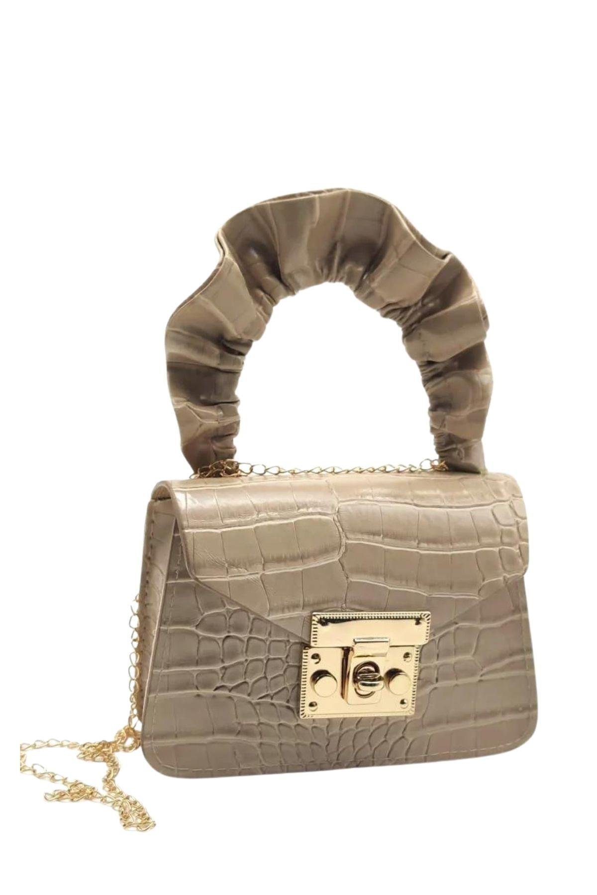 Vizon Çapraz Gold Zincir Askılı Mini Kız Çocuk Çantası 