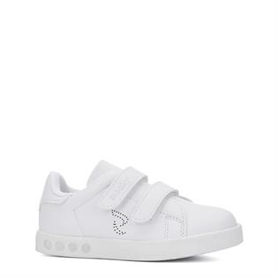 Beyaz Cırtlı Ortopedik Çocuk Işıklı Sneaker