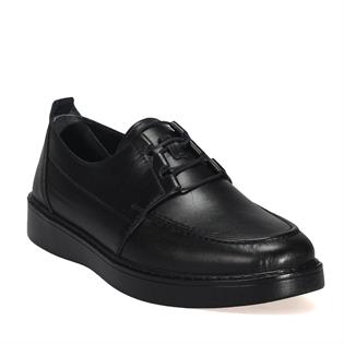Bordolli Siyah Cilt İpli Casual Erkek Ayakkabı