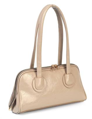 Vizon Rugan Deri Kadın Baget Çanta